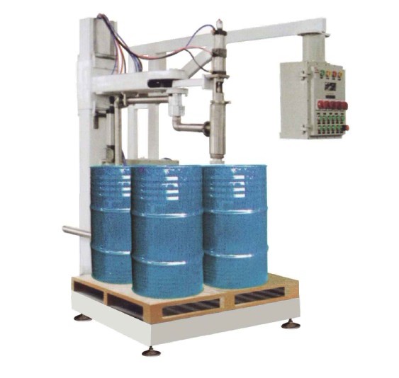 GJE01-200-4S CNC automatic four barrels of liqud filling machine weighing